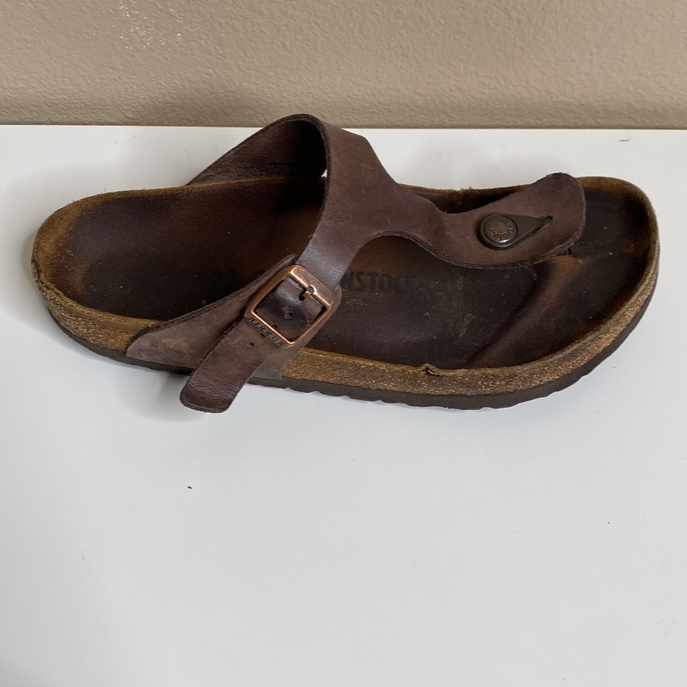 Birkenstock Brown Leather Gizeh size 39 - Picture 6 of 6